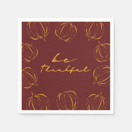 Rustikaler, dankbarer Pumpkin Frame Erntedank Serviette