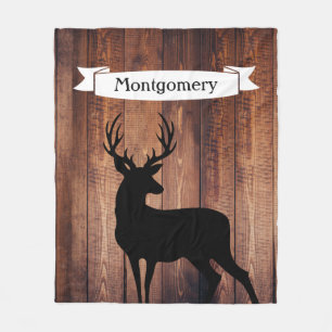 Rustikaler Drk hölzerner schwarzer Fleecedecke