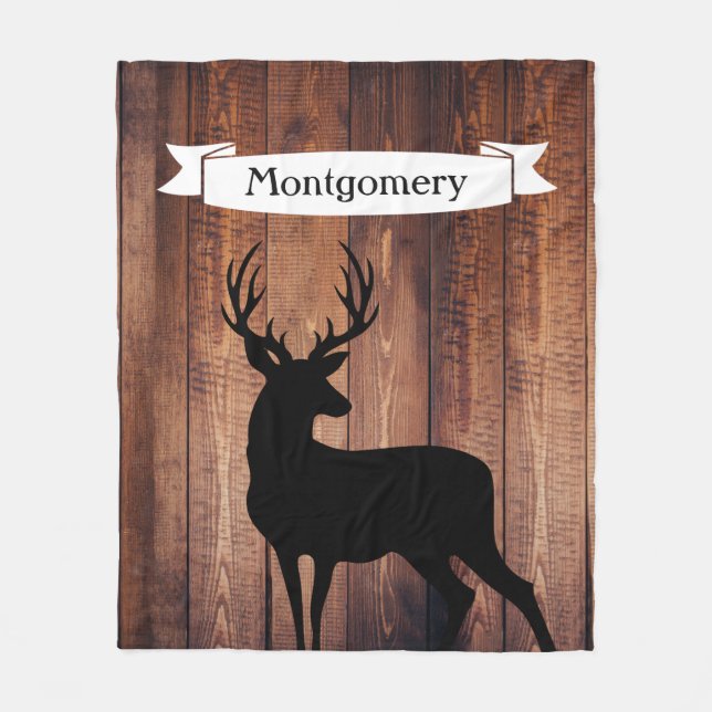 Rustikaler Drk hölzerner schwarzer Fleecedecke (Vorderseite)