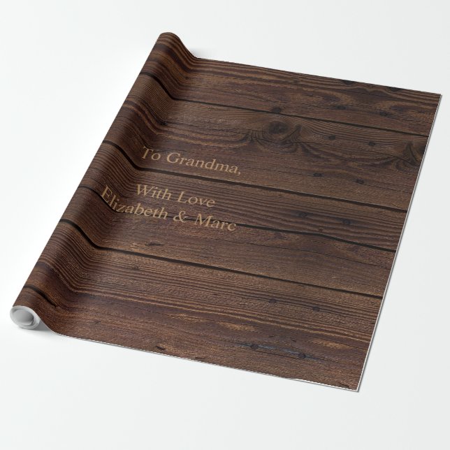 Rustikaler dunkelbrauner Holzzaun im Landstil Geschenkpapier (Ungerollt)