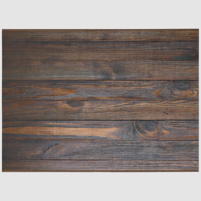 Rustikaler Dunkler Holzteppich Seidenpapier (Vorderseite)