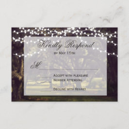 Rustikaler Eichenbaum-Hochzeitskarte RSVP Karte