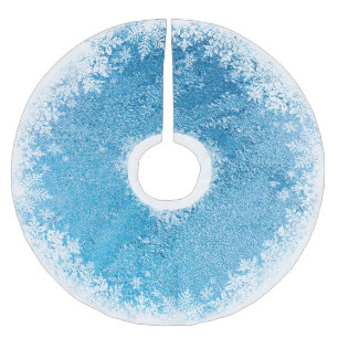 Rustikaler Eis-Schneeflocke-Baum-Rock Polyester Weihnachtsbaumdecke