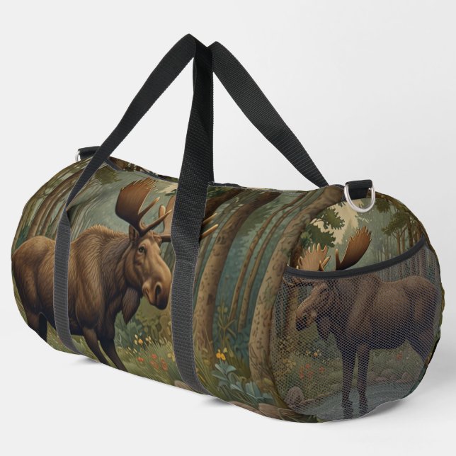 Rustikaler Elchwaldwaldsee Duffle Bag (Rechte Ecke)