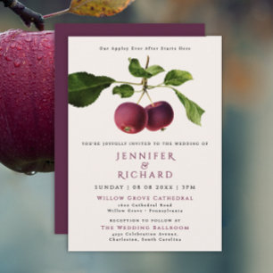Rustikaler Elegant Burgund Apple je nach Hochzeit Einladung