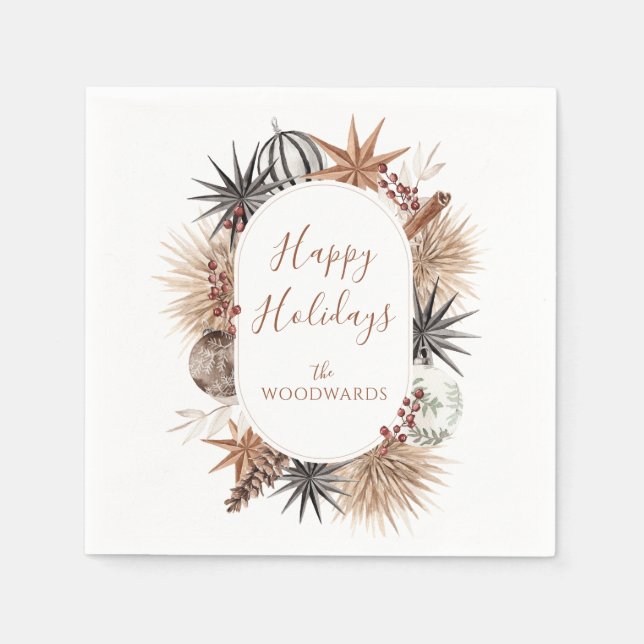 Rustikaler Erdreich-Urlaubscocktail Napkin Serviette (Vorderseite)