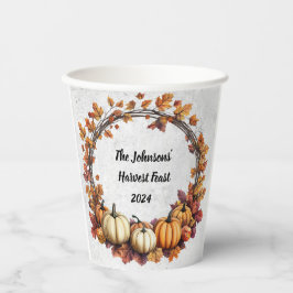 Rustikaler Erntedank Ansammlung Pappbecher