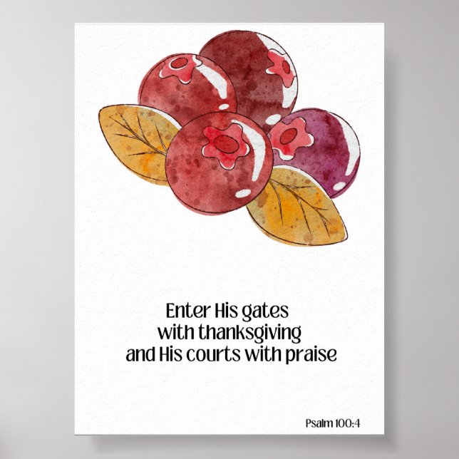 Rustikaler Erntedank Christliche Kunst Poster (Vorne)