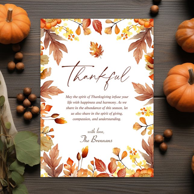 Rustikaler Erntedank Herbst Danke Feiertagskarte (Rustic Thanksgiving Autumn Fall Thankful Holiday Card)