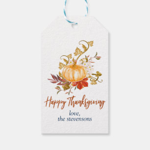 Rustikaler Erntedank Herbst Pumpkin Patch Gourds Geschenkanhänger