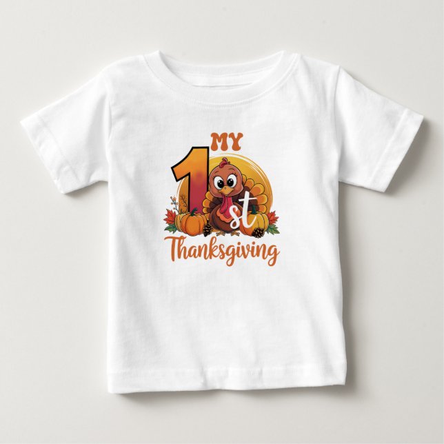 Rustikaler Erntedank Pumpkin Wasserfarben Herbst Baby T-shirt (Vorderseite)