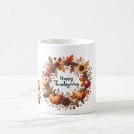 Rustikaler Erntedank Pumpkin Wasserfarben Herbst Kaffeetasse