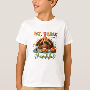 Rustikaler Erntedank Pumpkin Wasserfarben Herbst T-Shirt