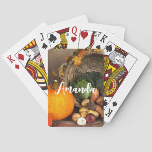 Rustikaler Erntedank Spielkarten