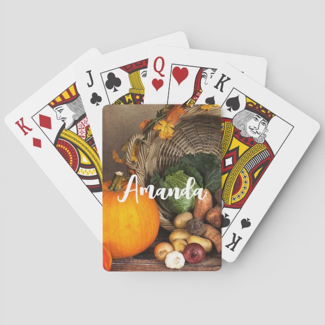 Rustikaler Erntedank Spielkarten (Rückseite)
