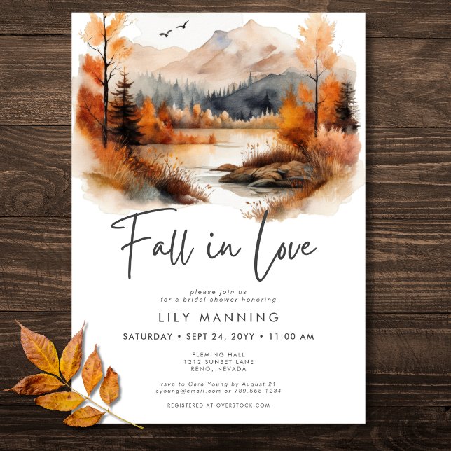 Rustikaler Fall Berg Fall in Liebe Brautparty Einladung (Rustic Fall Mountain Fall In Love Bridal Shower Invitation)