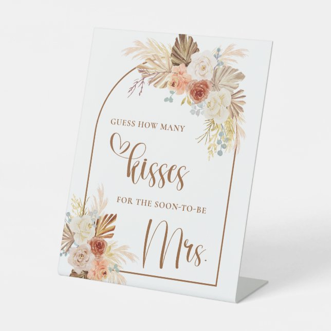 Rustikaler Fall Boho Arch Pampas Grass schätzen wi Sockelschild (Vorderseite)