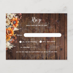 Rustikaler Fall Floral UAWG Postkarte