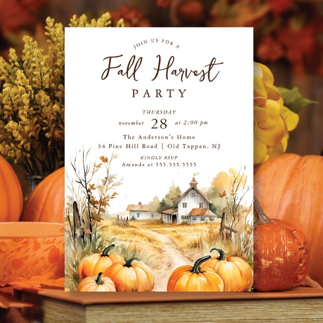 Rustikaler Fall Harvest Barn Erntedank Einladung (Von Creator hochgeladen)