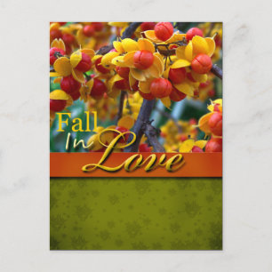 Rustikaler Fall in der Liebe Hochzeit Postkarte