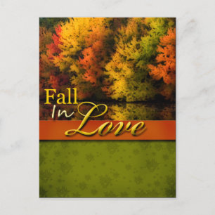 Rustikaler Fall in der Liebe Hochzeit Postkarte