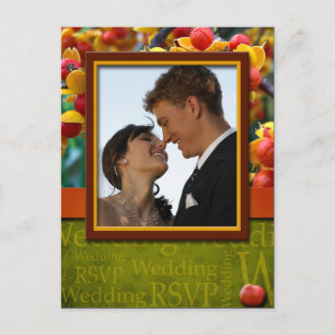 Rustikaler Fall in Liebe Hochzeit RSVP Foto Postka Einladungspostkarte