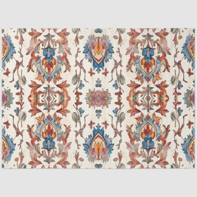 Rustikaler Fall mit blauer Dekoupage Seidenpapier (Vorderseite)