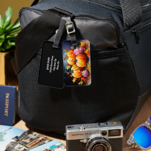 Rustikaler Fall Pumpkin farbige Herbst Blätter Gepäckanhänger