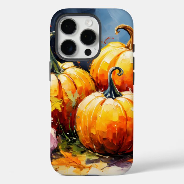 Rustikaler Fall Pumpkin farbige Herbst Blätter iPhone 16 Pro Hülle (Rückseite)