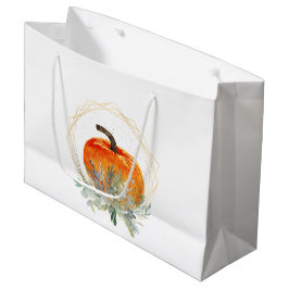 Rustikaler Fall Pumpkin Große Geschenktüte
