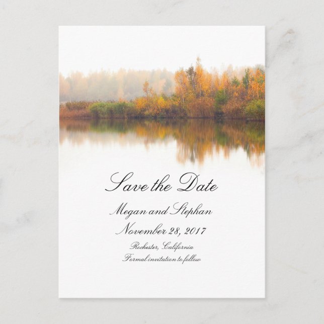 Rustikaler Fall Save the Date Ankündigungspostkarte (Vorderseite)