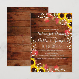 Rustikaler Fall Sonnenblumen Probe Abendessen einl Einladung