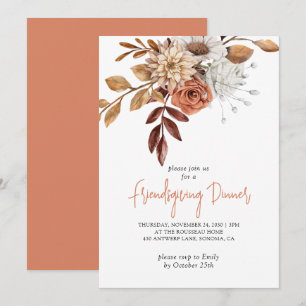 Rustikaler Fall Terracotta Bisque Floral Freundlic Einladung