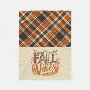 Rustikaler Fall Vibes Burnt Orange Kariert Print H Fleecedecke