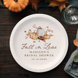 Rustikaler Fall von Liebe Pumpkin Blumenzellenfett Pappteller