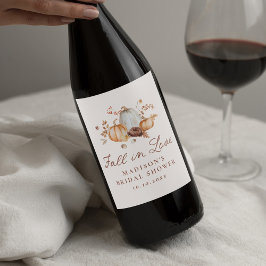 Rustikaler Fall von Liebe Pumpkin Blumenzellenfett Weinetikett