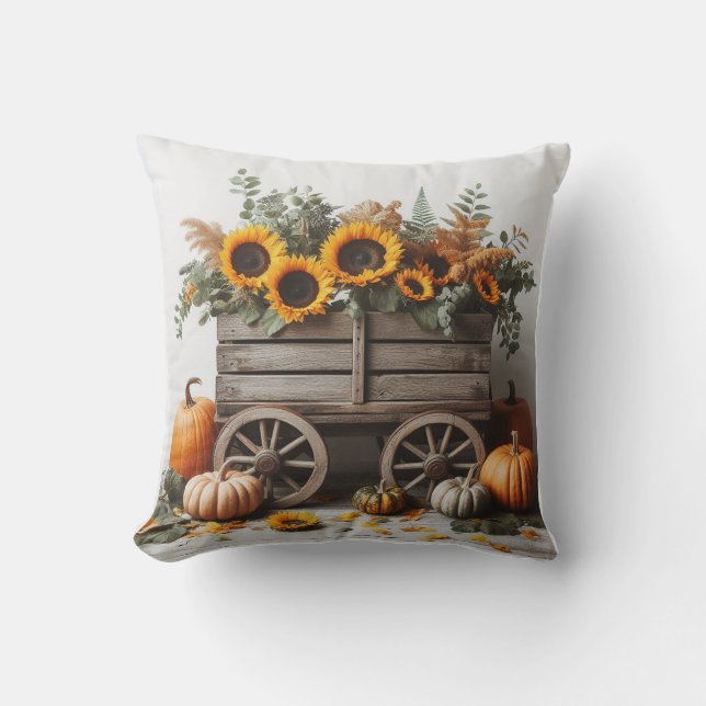 Rustikaler Fall Wagon Kissen (Vorderseite)