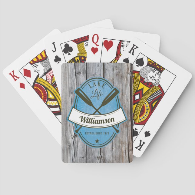 Rustikaler Familiensee Sommerurlaub Spielkarten (Rückseite)