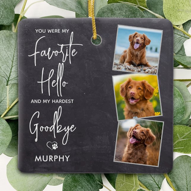 Rustikaler Favorit Hallo Hund Foto 3 Memorial für  Keramikornament (Von Creator hochgeladen)