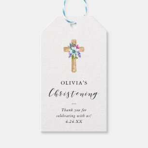 Rustikaler, floraler, kreuz wirkender Look   Weihn Geschenkanhänger