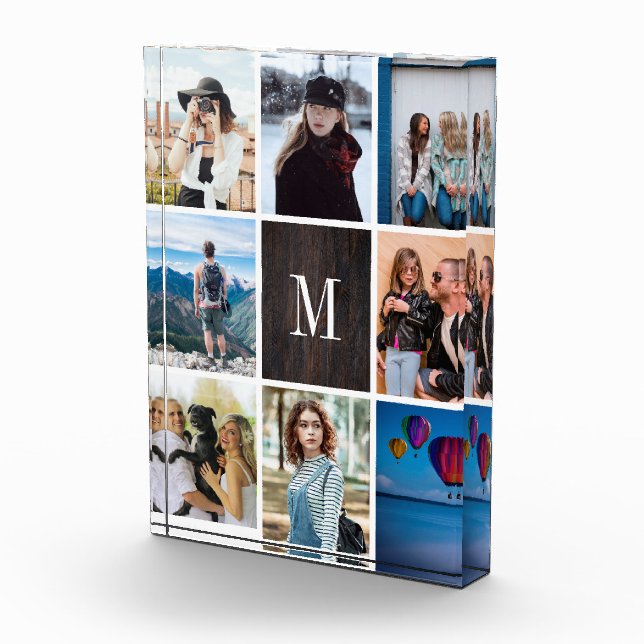 Rustikaler Foto-Collagen-Monogramm-Foto-Block des Fotoblock (Rechts)