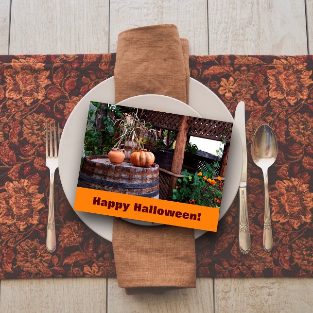 Rustikaler Foto-Orangenkürbis Postkarte (Von Creator hochgeladen)