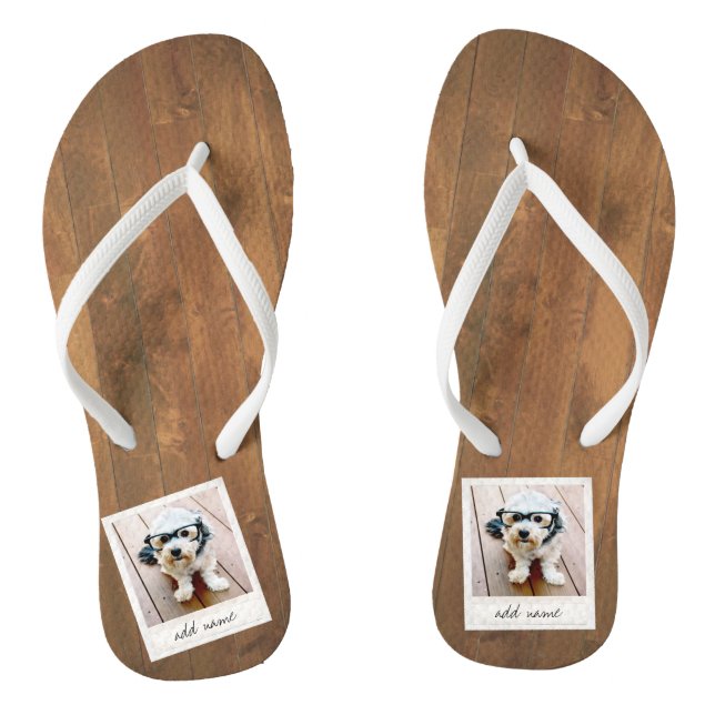 Rustikaler Foto-Rahmen mit quadratischem Instagram Flip Flops (Fußbett)