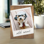 Rustikaler Foto-Rahmen mit quadratischem Instagram Karte<br><div class="desc">Ein Vintages und trendiges Design mit einem Retro-Rahmen, mit dem Sie Ihr Lieblings-Selfie oder Portrait eines Freundes hinzufügen können. Verwenden Sie ein quadratisches Foto, um ein einzigartiges und persönliches Geschenk zu kreieren oder den Hipster Welpen behalten und einen trendigen Sake zu machen. Wenn Sie die Bilder anpassen müssen, klicken Sie...</div>