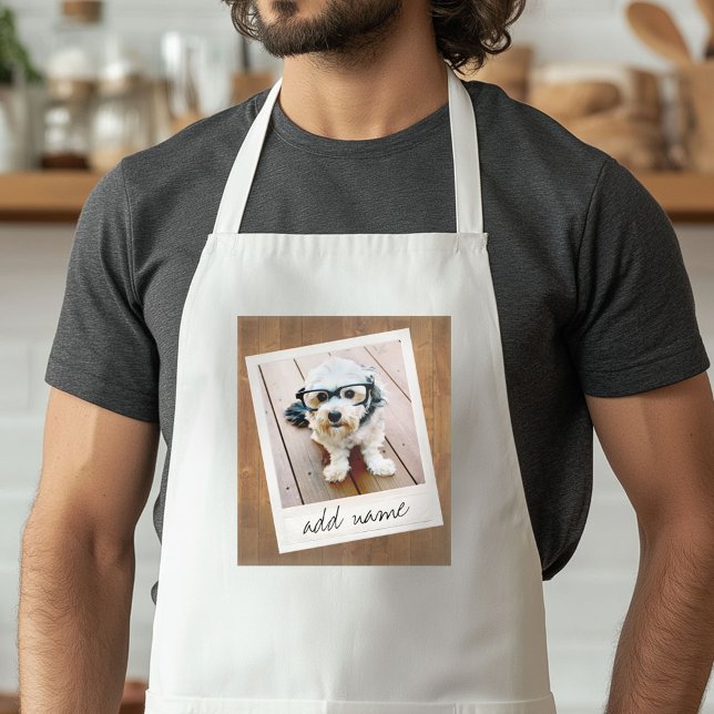 Rustikaler Foto-Rahmen mit quadratischem Instagram Schürze (Custom Apron with a Photo Collage)