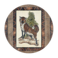 Rustikaler Fox, der auf einen Baum-Stamm tritt