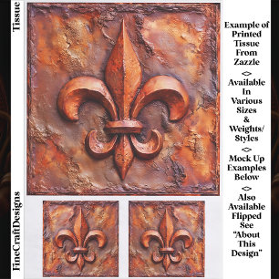 Rustikaler französischer Klassiker Fleur de Lis EH Seidenpapier