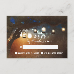 rustikaler Garten beleuchtet Hochzeit UAWG-Karten RSVP Karte