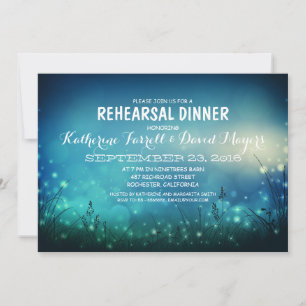 Rustikaler Garten Lights Romantische Probe Abendes Einladung