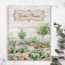 Rustikaler Garten-Planer für Holz und Zeitschrift